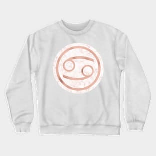 Rose Gold Marble Zodiac - Cancer Crewneck Sweatshirt